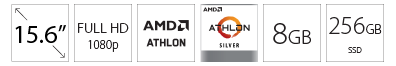 ACER Aspire A315 15.6 FHD AMD Athlon Silver 3050U 8GB 256GB SSD