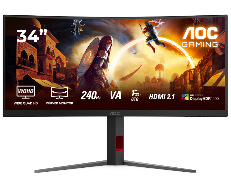 Zakrivljeni gaming monitor AOC 34 inča CU34G4Z WQHD 3440x1440 Fast VA 240 Hz FreeSync