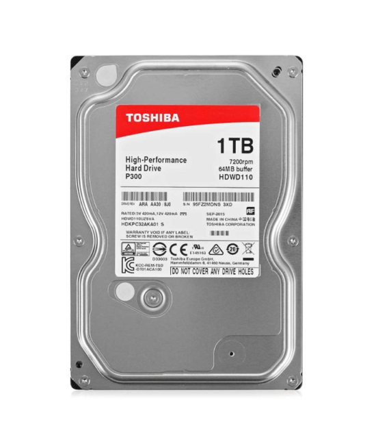TOSHIBA 1TB 3.5" SATA III 64MB 7.200rpm HDWD110UZSVA P300 series bulk