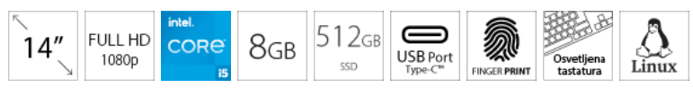 ELL Inspiron 5402 14" FHD i5-1135G7 8GB 512GB SSD 