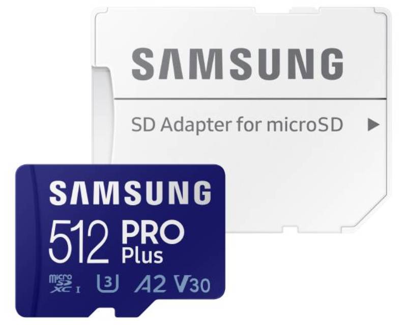 SAMSUNG PRO PLUS MicroSDXC 512GB U3 + SD Adapter MB-MD512KA