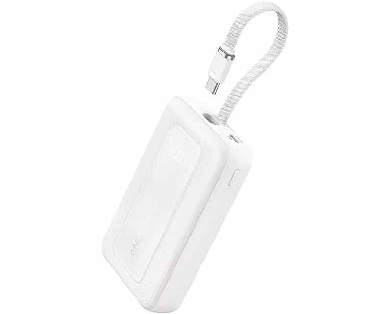 ANKER Zolo 20000mAh, 30W, sa ugrađenim USB-C kablom, Power Bank beli