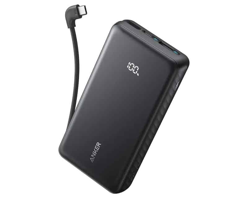 ANKER Zolo 20000mAh, 22.5W, sa ugrađenim USB-C kablom, Power Bank crni